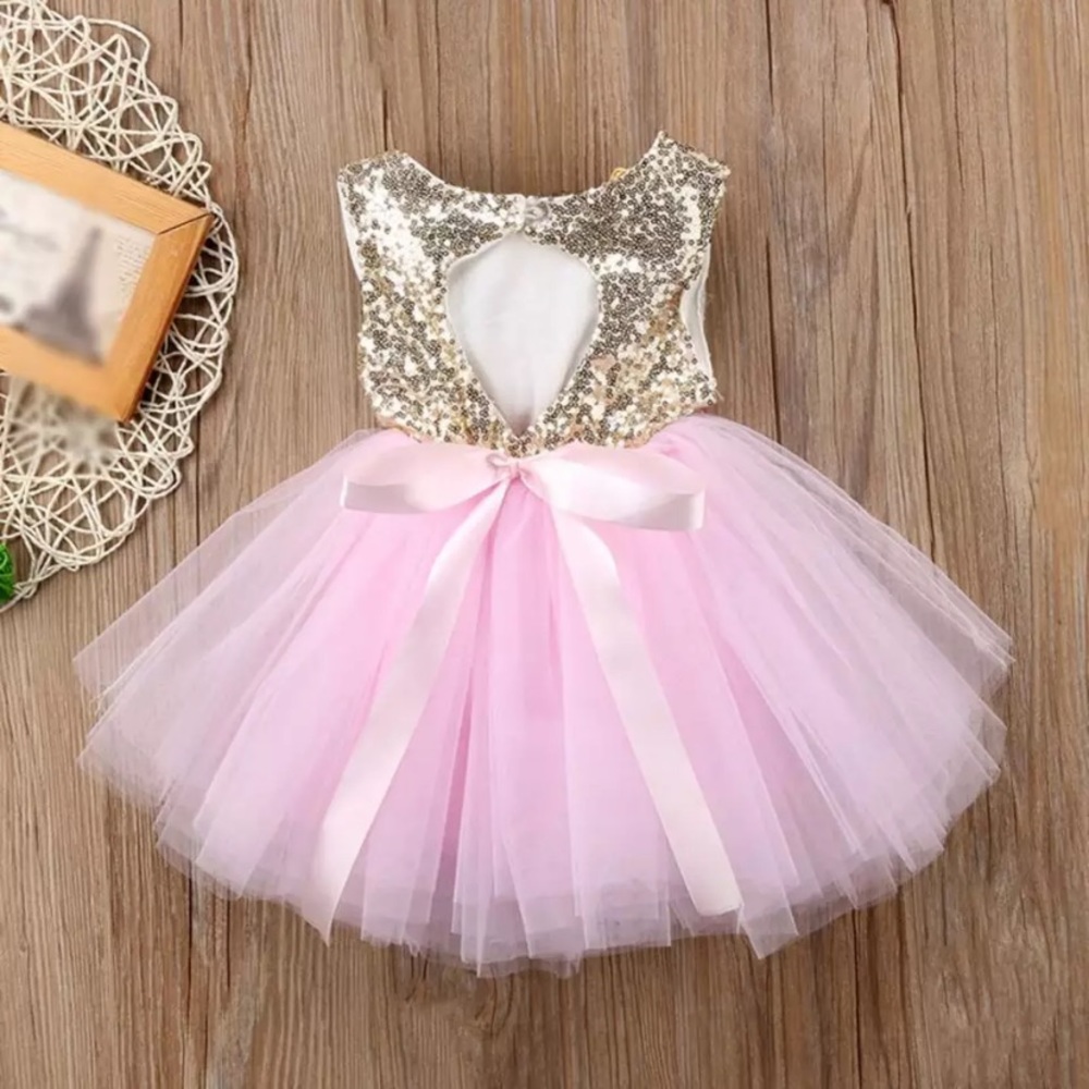 Gold with pink Dress